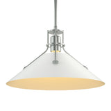 Henry Steel Shade Pendant in Vintage Platinum, White by Hubbardton Forge
