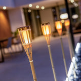 Hiama Solar Path Light - lit on a terrace