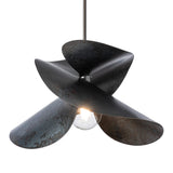 Hibiscus Pendant Large, shown in Clear Steel, by Hubbardton Forge