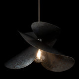 Hibiscus Pendant Large detail in Clear Steel, by Hubbardton Forge