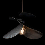 Hibiscus Pendant Small detail in Clear Steel, by Hubbardton Forge