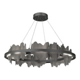 Hildene Circular LED Pendant in Black, Natural Iron by Hubbardton Forge