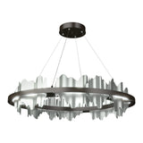 Hildene Circular LED Pendant in Oil Rubbed Bronze, Vintage Platinum by Hubbardton Forge