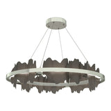 Hildene Circular LED Pendant in Sterling, Dark Smoke by Hubbardton Forge
