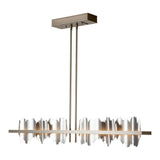Hildene LED Linear Suspension, shown in Dark Smoke, Vintage Platinum, by Hubbardton Forge