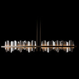 Hildene LED Linear Suspension detail in Dark Smoke, Vintage Platinum, by Hubbardton Forge
