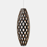 Hīnaki Pendant Light Black 1 Side Outside Bamboo 35 Inch By David Trubridge