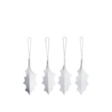 Holly Leaf Ornaments - Silver