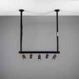 Holmes Chandelier - Matte Black / Antique Brass
