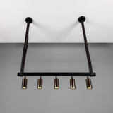Holmes Chandelier - Matte Black / Antique Brass