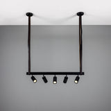 Holmes Chandelier Matte Black / Natural Brass