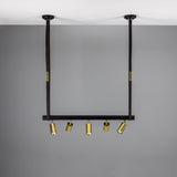 Holmes Chandelier - Matte Black / Polished Brass