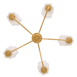 Honey Single Tier Chandelier - Distressed Brass