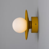 Aosta Brass Disc Bathroom Wall Light