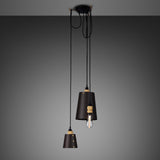 Hooked Multilight Pendant 3 Lights Brass Graphite By Buster And Punch