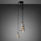 Hooked Multilight Pendant 3 Lights Brass Stone By Buster And Punch