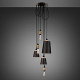 Hooked Multilight Pendant 6 Lights Brass Graphite By Buster And Punch