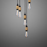 Hooked Multilight Pendant 6 Lights Brass No Shades By Buster And Punch Detailed View