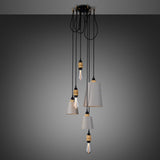Hooked Multilight Pendant 6 Lights Brass Stone By Buster And Punch