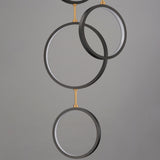 Hoopla 6 Light Pendant Black Gold By ET2 - Detailed View