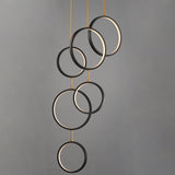 Hoopla 6 Light Pendant Black Gold By ET2 - Front View