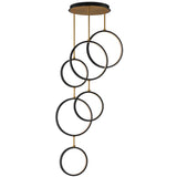 Hoopla 6 Light Pendant Black Gold By ET2