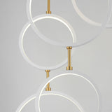 Hoopla 6 Light Pendant White Gold By ET2 - Detailed View