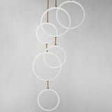 Hoopla 6 Light Pendant White Gold By ET2 - Front View