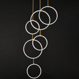 Hoopla 6 Light Pendant White Gold By ET2 - Lifestyle View