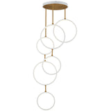 Hoopla 6 Light Pendant White Gold By ET2