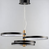 Hoopla LED Pendant 4 Lights Black Gold By ET2 - Front View