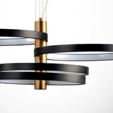 Hoopla LED Pendant 4 Lights Black Gold By ET2 - Side View