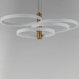 Hoopla LED Pendant 4 Lights White Gold By ET2 - Front View