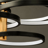 Hoopla LED Pendant 6 Lights Black Gold By ET2 - Detailed View