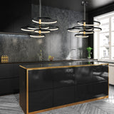 Hoopla LED Pendant 6 Lights Black Gold By ET2 - Lifestyle View1