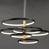 Hoopla LED Pendant 6 Lights Black Gold By ET2 - Lifestyle View2