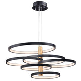 Hoopla LED Pendant 6 Lights Black Gold By ET2
