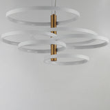 Hoopla LED Pendant 6 Lights White Gold By ET2 - Front View