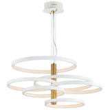 Hoopla LED Pendant 6 Lights White Gold By ET2