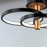 Hoopla Semi Flush Mount 3 Lights Black Gold By ET2 - Front View