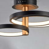 Hoopla Semi Flush Mount 3 Lights Black Gold By ET2 - With Light