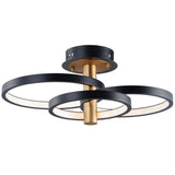 Hoopla Semi Flush Mount 3 Lights Black Gold By ET2