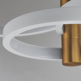 Hoopla Semi Flush Mount 3 Lights White Gold By ET2 - Detailed View1