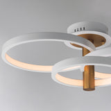 Hoopla Semi Flush Mount 3 Lights White Gold By ET2 - Detailed View