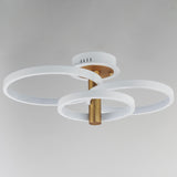 Hoopla Semi Flush Mount 3 Lights White Gold By ET2 - Front View