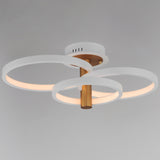 Hoopla Semi Flush Mount 3 Lights White Gold By ET2 - Wtih Light