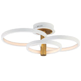 Hoopla Semi Flush Mount 3 Lights White Gold By ET2