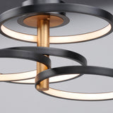 Hoopla Semi Flush Mount 4 Lights Black Gold By ET2 - Detaield View1