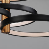 Hoopla Semi Flush Mount 4 Lights Black Gold By ET2 - Detailed View2