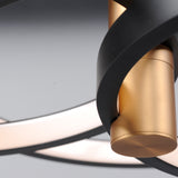 Hoopla Semi Flush Mount 4 Lights Black Gold By ET2 - Detailed View3